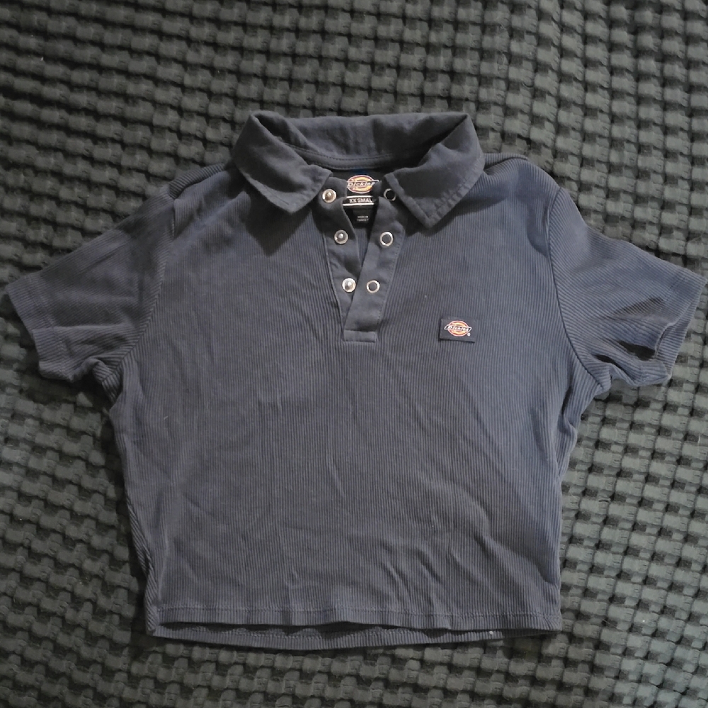 Dickies Navy Crop Top Polo
